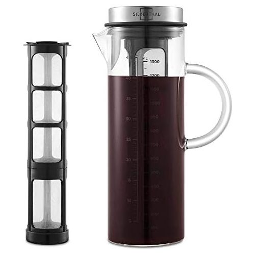  SILBERTHAL Kaffeebereiter - Cold Brew Coffee Maker fuer kaltgebruehten Kaffee oder Tee - 1.3l