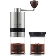 [아마존베스트]Silberthal Manual Coffee Grinder, Adjustable Grinding Level, Stainless Steel and Glass Hand Grinder
