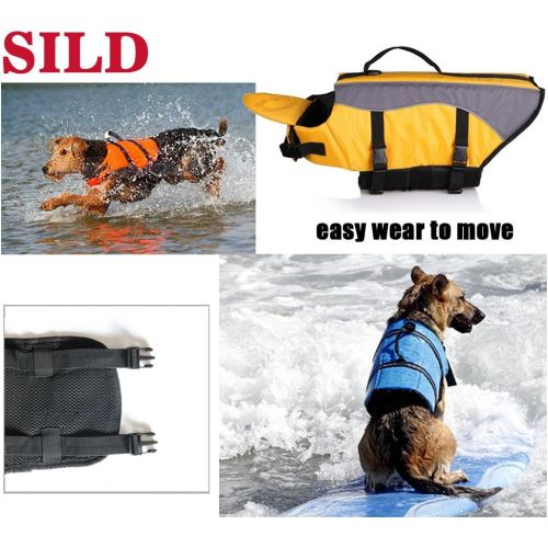  SILD Dog Life Jacket Dog Life Vest Pet Swimming Preserver Coat for Dog Surfing Boating and Swimming