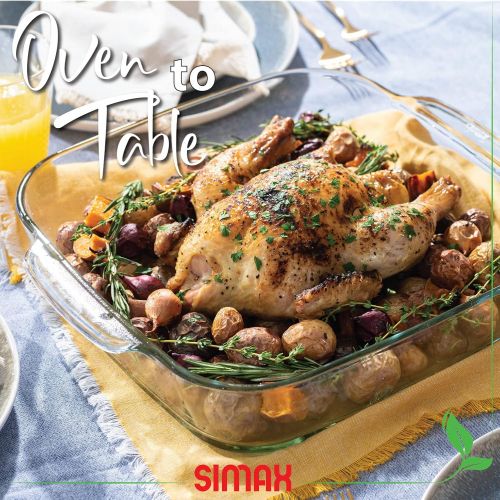  [아마존베스트]Simax Clear Square Glass Roaster | Heat, Cold and Shock-Proof Borosilicate Glass, Made in Europe, Dishwasher Safe, 5.5 Quart