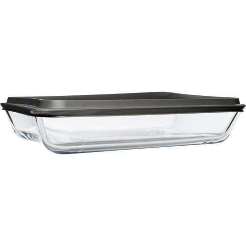  [아마존베스트]Simax Exclusive Clear Rectangular Glass Roaster | With Snap On Lid, Heat, Cold and Shock Proof, Made in Europe, 3.5 Quart