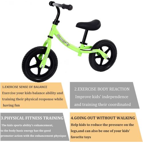  SIMEIQI Lightweight Sport Balance Bike for Toddlers and Kids Ages 2 3 4 5 Years Old No Pedal Walking Balance Training Bicycle Adjustable Seat and Handlebar Height