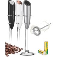 SIMPLETaste Milk Frother Handheld Battery Operated Electric Foam Maker, Drink Mixer with Stainless Steel Whisk and Stand for Cappuccino, Bulletproof Coffee, Latte