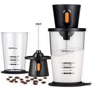 SIMPLETASTE Elektrischer Milchschaumer mit Becher, Milchaufschaumer, Milk Frother, Batteriebetriebener Schneebesen fuer Espresso und Cappuccino und Kaffee, 2 AABatterien (Nicht Enth