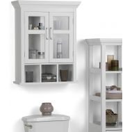 Simpli Home Avington 30 inch H x 23.6 inch W Two Door Wall-Bath-Cabinet with Cubbies in Pure White