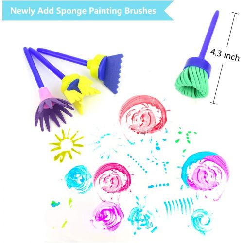  [아마존베스트]SIMPZIA 3 Pack Kids Art Smock, Children Waterproof Artist Painting Aprons with 4 Paint Brushes for Art Craft Cooking Lab Activity - Ages 2-6