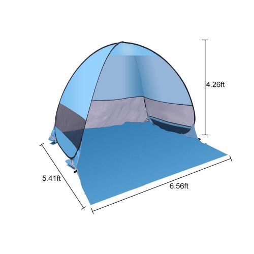  SIN+MON Tool Set Beach Tent,SIN+MON Outdoor Automatic Pop-up Instant Portable Cabana 2-3 Person Fishing Beach Shelter Anti UV Shade for Family Adults Baby Camping Travel[Ship from USA] (Blue)