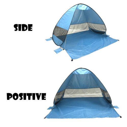  SIN+MON Tool Set Beach Tent,SIN+MON Outdoor Automatic Pop-up Instant Portable Cabana 2-3 Person Fishing Beach Shelter Anti UV Shade for Family Adults Baby Camping Travel[Ship from USA] (Blue)