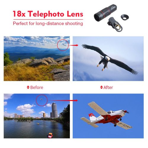  Mobile Phone Lenses - Mobile Phone Lenses 18X Telescope Zoom Smartphone Camera Lens for iPhone Samsung Xiaomi Universal Clip APL-T18 - by SINAM - 1 PCs