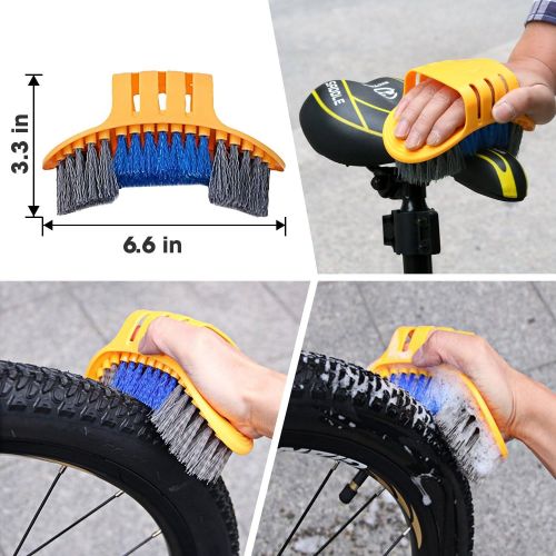  [아마존베스트]SINGARE 7pcs Bicycle Cleaning Tools Set, Bicycle Clean Brush Kit Suitable for Mountain, Road, City, Hybrid, BMX and Folding Bike