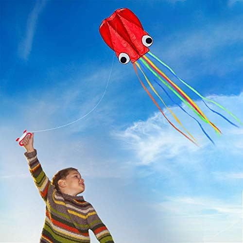  [아마존베스트]SINGARE Large Octopus Kite Long Tail Beautiful Easy Flyer Kites Beach Kites Good Toys for Kids and Adults