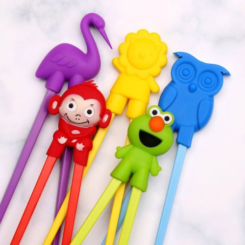  [아마존베스트]SINGARE Training chopsticks for kids adults and beginners - 5 Pairs chopstick set with attachable learning chopstick helper - right or left handed