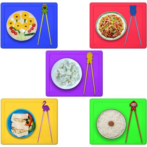  [아마존베스트]SINGARE Training chopsticks for kids adults and beginners - 5 Pairs chopstick set with attachable learning chopstick helper - right or left handed