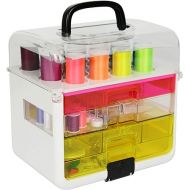 Singer Sew-It-Goes, 255 Piece - Sewing Kit & Craft Organizer - Sewing Case Storage with Machine Sewing Thread, Neon