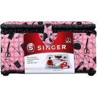SINGER 07276 Sewing Basket with Sewing Kit Accessories, Pink & Black,