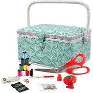 SINGER 07229 Sewing Basket with Sewing Kit, Needles, Thread, Pins, Scissors, and Notions, Boho Fan