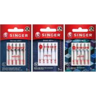 SINGER Assorted Quilting Sewing Machine Needles in Sizes 60/08, 70/10, 80/12, 90/14 - Microtex Needles, Quilting Needles, and Stretch Needles, 15 pc Set