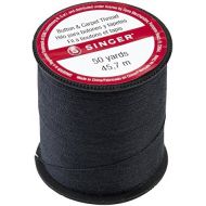 SINGER 67110 Button & Carpet Sewing Thread, 50-Yards, Black