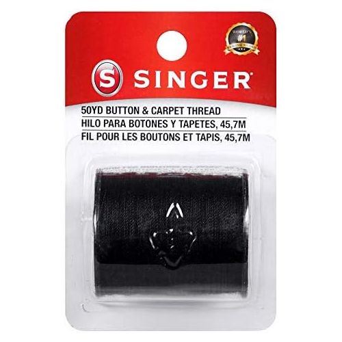 싱거 SINGER 67110 Button & Carpet Sewing Thread, 50-Yards, Black