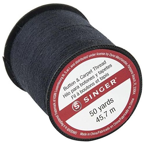 싱거 SINGER 67110 Button & Carpet Sewing Thread, 50-Yards, Black