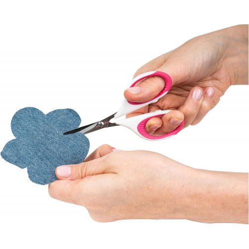 싱거 SINGER 07190 4-Inch Craft Scissors with Pink and White Comfort Grip