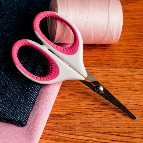 싱거 SINGER 07190 4-Inch Craft Scissors with Pink and White Comfort Grip