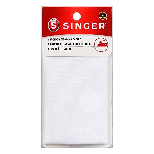 싱거 SINGER 00097 Iron-On Mending Fabric, Fabric Patch For Mending ClothesWhite