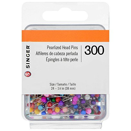 싱거 SINGER 00363 Pearlized Head Straight Pins, Size 24, 300-Count