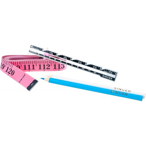 싱거 SINGER Measure, Mark and More - 120-Inch Tape Measure, 2 Fabric Pencils, & 6-Inch Sewing Gauge