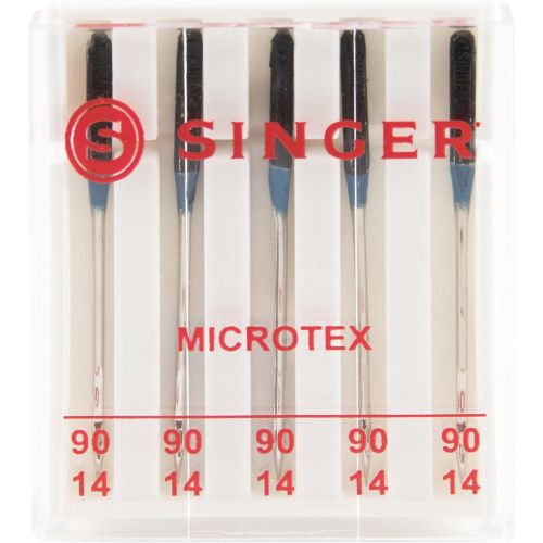 싱거 SINGER 04712 Universal Microtex Sewing Machine Needles, Size 90/14, 5-Count