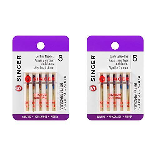 싱거 SINGER MULTI04810-2 Titanium Universal Quilting Machine Needles, 2-Pack