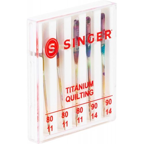 싱거 SINGER MULTI04810-2 Titanium Universal Quilting Machine Needles, 2-Pack