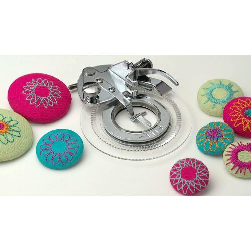 싱거 SINGER | Flower Stitch Presser Foot Attachment, Flower Inspired Circluar Designs, Adjustable Circle Sizes - Sewing Made Easy