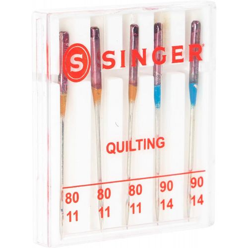 싱거 SINGER 44729 Quilting Machine Needles, Sizes 80/11 & 90/14, Multicolor 5 Count