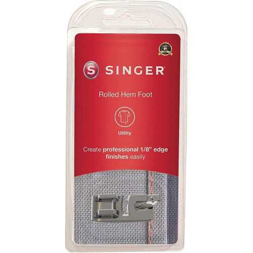 싱거 SINGER | Narrow Rolled Hem Foot for Low-Shank Sewing Machines, 1/8 Inch Hem, Light to Medium Weight Fabrics, Couch Over Narrow Cord - Sewing Made Easy