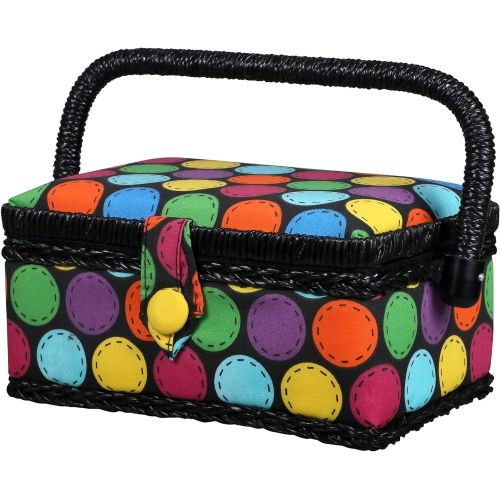 싱거 SINGER 07272 Polka Dot Small Sewing Basket with Sewing Kit Accessories