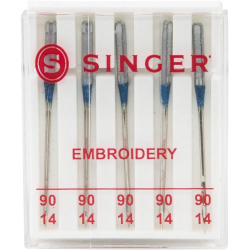 싱거 SINGER 04728 Universal Embroidery Sewing Machine Needles, Size 90/14, 5-Count