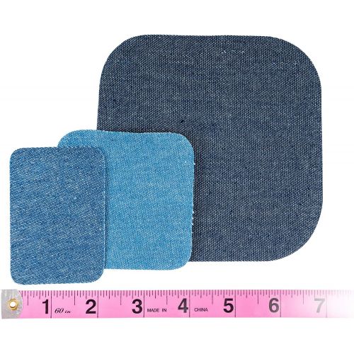 싱거 SINGER 00079 Denim Iron-On Repair Kit, Assorted Sizes, Iron on Patches for Jeans