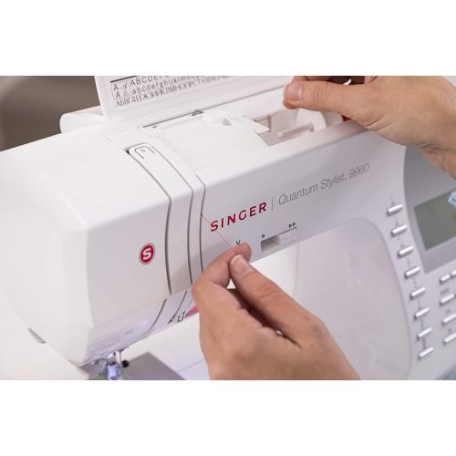 싱거 SINGER | Quantum Stylist 9960 Computerized Portable Sewing Machine with 600-Stitches Electronic Auto Pilot Mode, Extension Table and Bonus Accessories, Perfect for Customizing Proj