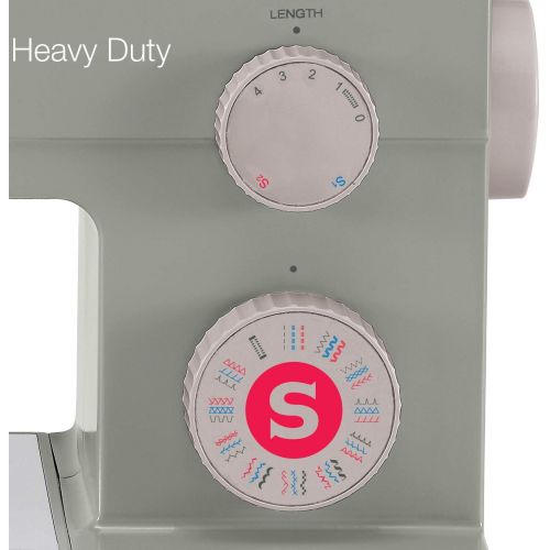 싱거 SINGER | Heavy Duty 4452 Sewing Machine with 32 Built-In Stitches, Metal Frame, Built-In Needle Threader, & Heavy Duty Accessory Kit - Sewing Made Easy