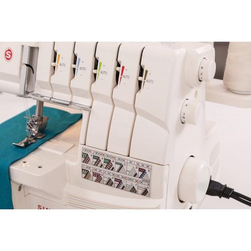 싱거 SINGER | Professional 14T968DC Serger Overlock with 2-3-4-5 Stitch Capability, 1300 Stitches per minute, & Self Adjusting - Sewing Made Easy