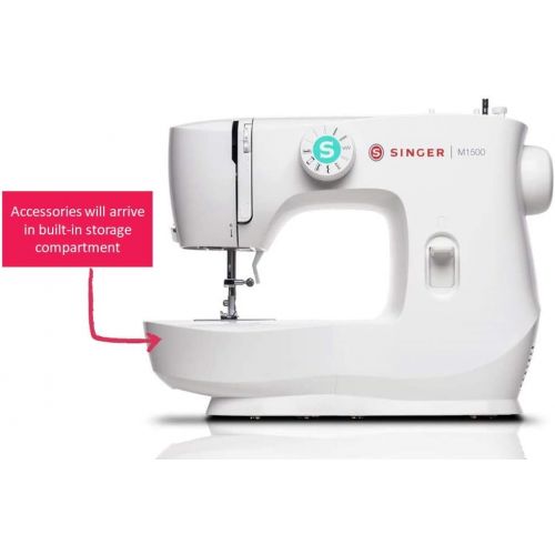 싱거 SINGER | M1500 Sewing Machine with 6 Built-In Stitches, & Easy Stitch Selection - Perfect for Beginners - Sewing Made Easy