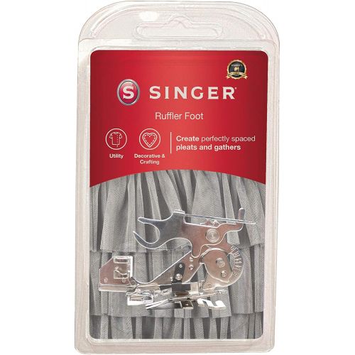 싱거 SINGER | Ruffler Attachment Presser Foot, Perfectly Spaced Pleats / Gathers, Easily Adjust Closeness & Depth, Light to Medium Fabrics - Sewing Made Easy