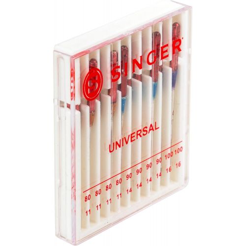 싱거 SINGER Universal Regular Point Machine Needles, 20 Count, Sizes 80/11, 90/14, 100/16