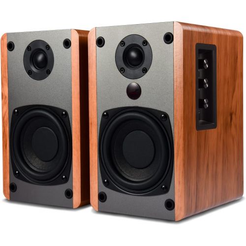  [아마존베스트]SINGING WOOD BT25 Active Bluetooth Bookshelf Speakers with Built-in Amplifier - Studio Monitor Speaker -2 AUX Input - Full Function Remote Control - Wooden Enclosure - 50 Watts RMS