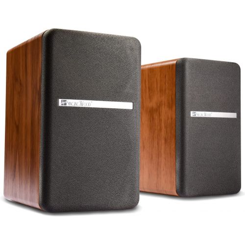  [아마존베스트]SINGING WOOD BT25 Active Bluetooth Bookshelf Speakers with Built-in Amplifier - Studio Monitor Speaker -2 AUX Input - Full Function Remote Control - Wooden Enclosure - 50 Watts RMS