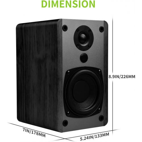  [아마존베스트]SINGING WOOD BT25 Active Bluetooth Bookshelf Speakers with Built-in Amplifier- Studio Monitor Speaker -2 AUX Input - Full Function Remote Control - Wooden Enclosure - 50 Watts RMS