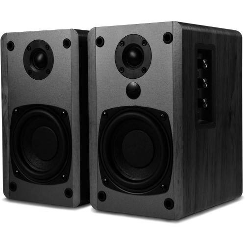  [아마존베스트]SINGING WOOD BT25 Active Bluetooth Bookshelf Speakers with Built-in Amplifier- Studio Monitor Speaker -2 AUX Input - Full Function Remote Control - Wooden Enclosure - 50 Watts RMS