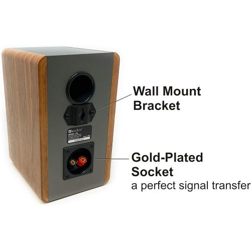  [아마존베스트]Singing Wood T25 Passive 2 Way Bookshelf Speakers with preinstalled Wall Mount Bracket- 4 inch woofer and Silk Dome Tweeter- Receiver or Amplifier Needed to Operate- 60 Watts(Beech