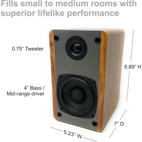  [아마존베스트]Singing Wood T25 Passive 2 Way Bookshelf Speakers with preinstalled Wall Mount Bracket- 4 inch woofer and Silk Dome Tweeter- Receiver or Amplifier Needed to Operate- 60 Watts(Beech